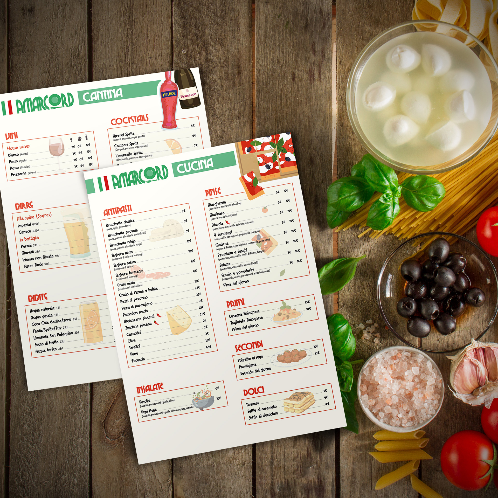 Amarcord - Branding & Menu